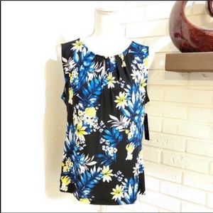 Tahari Sleeveless Floral Blouse, size M
